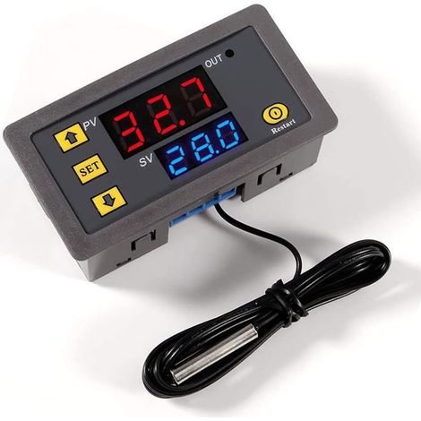 Piece W3230 AC 110V-220V Digital Temperature Controller, 20A Digital Display Thermostat Control Switch with 10K NTC Sensor Probe (1/5)