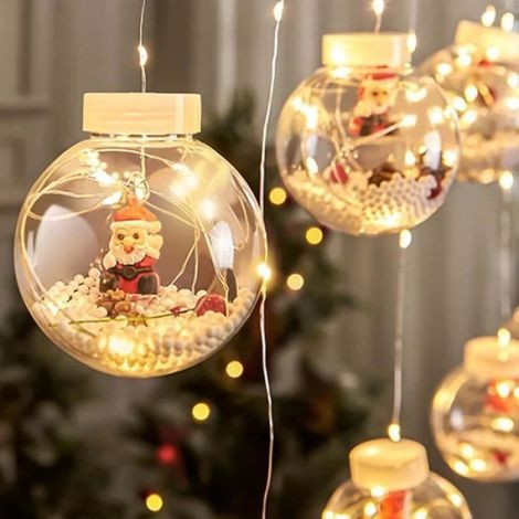 1 Guirlande lumineuse, LED Jaune, Boule lampe Père Noël, Décoration intérieure, Mariage Anniversaire (1/4)