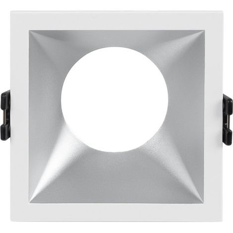 Aro Downlight Empotrable Cuadrado - Bajo UGR - Corte 75 X 75mm - Plata