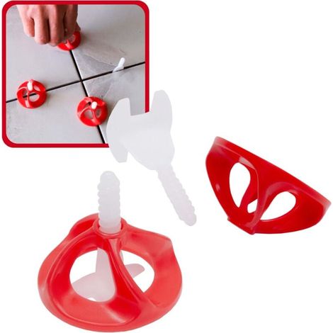 CHOYCLIT Kit nivellement carrelage, accessoire pose carreaux, outil professionnel carreleur, maniable - 3mm lot : 200 pièces, 100 clips + 100 cales (1/5)