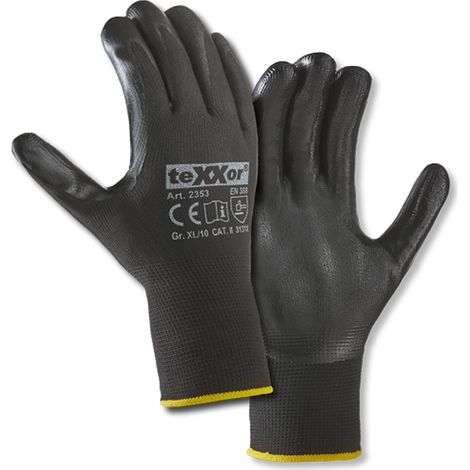 teXXor® Nitril-Handschuhe POLYESTER, Schwarz (1/4)