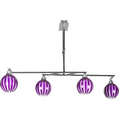 Lampadario 4xe14 cromo/berenjena 90x40xreg