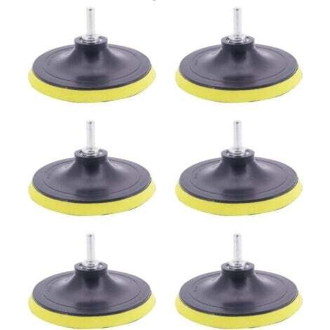 Set di 6 dischi abrasivi da 100 mm, placchette abrasive con filettatura M14 e chiusura a strappo, platorelli di supporto per levigatura e lucidatura per trapani e smerigliatrici angolari.