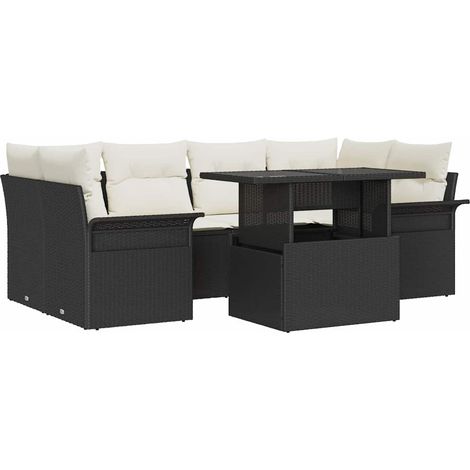 Maison Exclusive - Set Divano da Giardino 7 pz Nero (1/5)