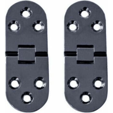 Lot de 10 charnières de table pliantes, charnières de porte d'armoire pliantes plates, charnières de porte d'armoire en alliage de zinc, charnières de porte de meuble avec bords arrondis et vis, pour (1/4)