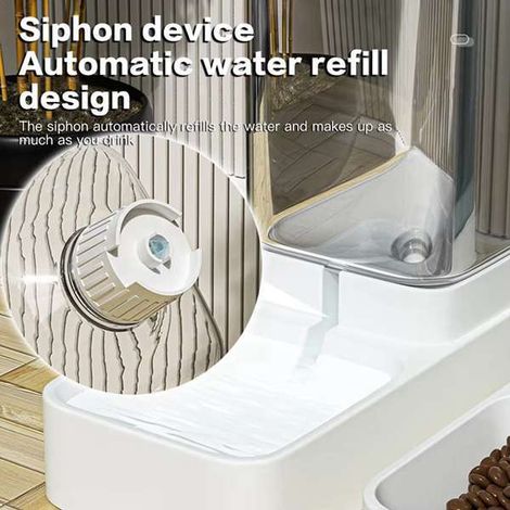 Available in one color only: see photo. Materials: PP + PE. Gravity-fed automatic dog/cat food dispenser.