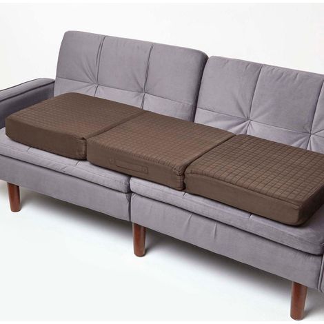 HOMESCAPES Coussin d'assise déhoussable pour canapé 3 places en suédine, Chocolat