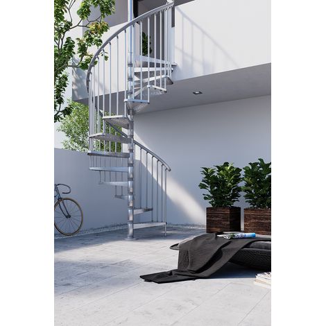 Misterstep - Scala a Chiocciola  Ø 120 cm - Exterior Zink - Colore Argento Metallo (1/5)