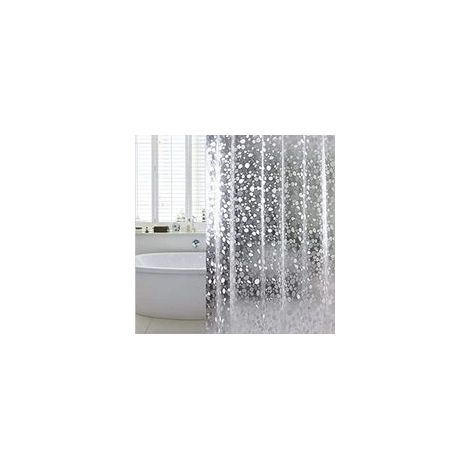 12 Crochets Douche AntiMoisissure Rideau Douche EVA AntiMoisissure 3D Rideau Douche Rideau Douche Transparent avec ,Impermable Antibacterial, pour Baignoire, Salle de Bain