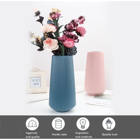 Moderne Kunststoffvase, Tischdekoration fürs Wohnzimmer, dekorative Vase für Zuhause, zeitgenössisches Design (1/5)
