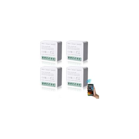 Lot de 4 modules d'interrupteur intelligents 1 voie - Mini interrupteur Wi-Fi DIY - Module Smart Home - Compatible avec l'application Tuya, Alexa et Google Home - Conducteur neutre nécessaire (1/5)
