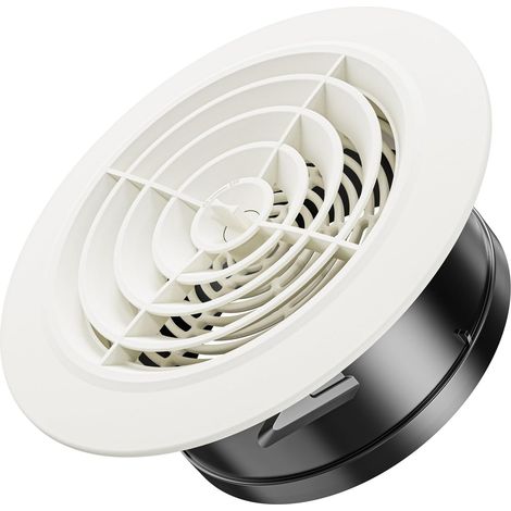 Grilles d’aération 150mm, d’ouverture d’air réglables, avec Moustiquaire, Grille Aeration Ronde, Bouche vmc 150mm, Grille de Ventilation Pour SDB, WC, Cuisine, Garage