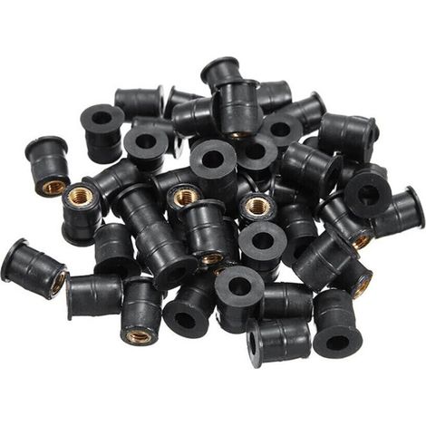 Dadi in gomma M5 da 5 mm metrici per fissaggio cupolino moto, attrezzo per il fissaggio, 50 pezzi