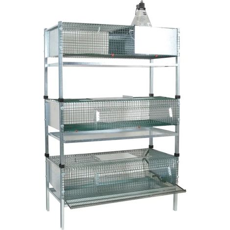Lot de 3 cages d'élevage cailles calva 100 X 50 X 180 cm (1/3)
