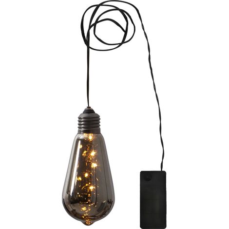 Star Trading Suspension LED 'Glow', piles et minuterie, fil lumineux, noir, 13 cm (1/5)