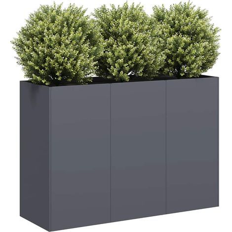 Pflanzkübel Anthrazit 120x40x80 cm Kaltgewalzter Stahl
