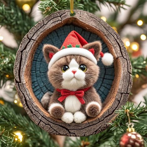 Guirlande Animal - Décoration Arbre De Noël En Acrylique Forme Ovale - Pour Décor Festif Intérieur Et Cadeau - 1 Pièce