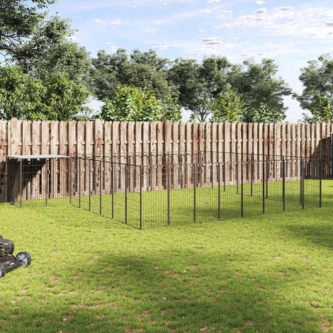vidaXL Perrera negra 20,57 m² acero (1/5)