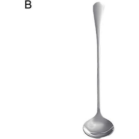 Cuillère à dessert OuZhan en acier inoxydable à long manche, idéale pour le lait, le café, la crème glacée ou tout autre dessert. UJRB (1/3)