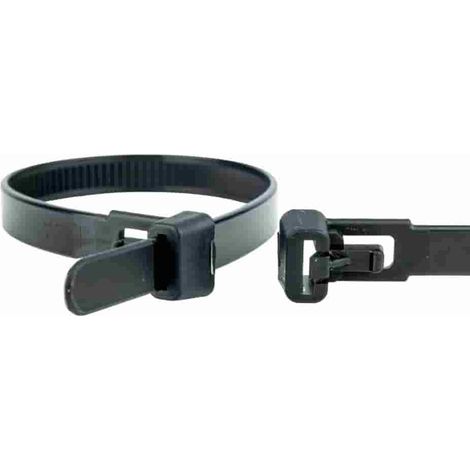 Kabelbinder, Kabelbinder schwarz, 100 Stk wiederlösbare Kabelbinder, 200mm, industriequalität (1/3)
