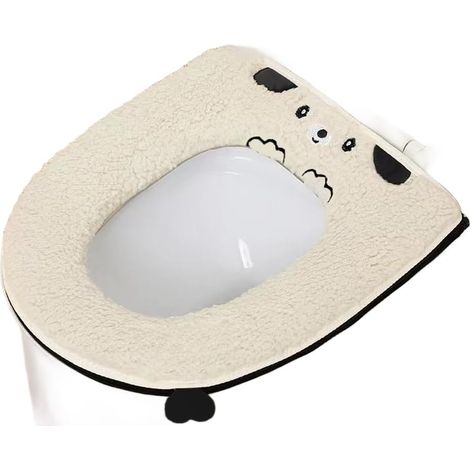 Waterproof warm fleece toilet seat cover with zipper (1/5)