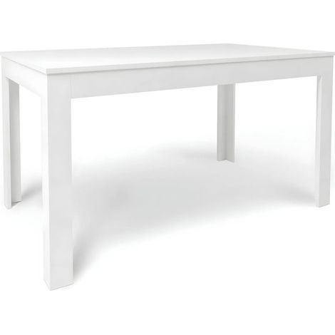 Tavolo Estensibile da Pranzo 140x80 cm Bianco Moderno (1/4)
