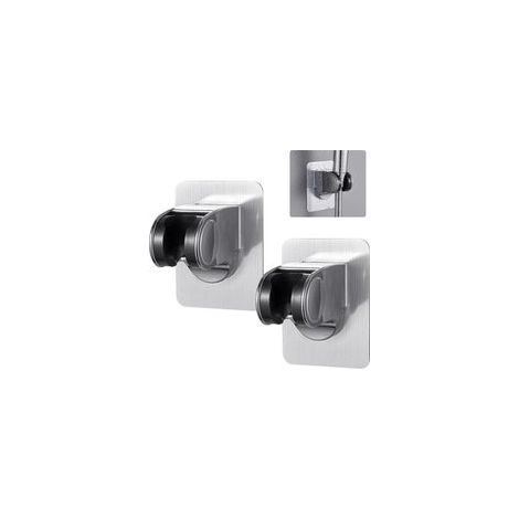 2 PCS Support de Douche Mural Autocollant Plastique ABS Support Pommeau de Douche Sans Percage Fixation Pommeau de Douche à Main Reglable Accessoires pour Douche Universel Salle de Bain Hôtel (1/5)