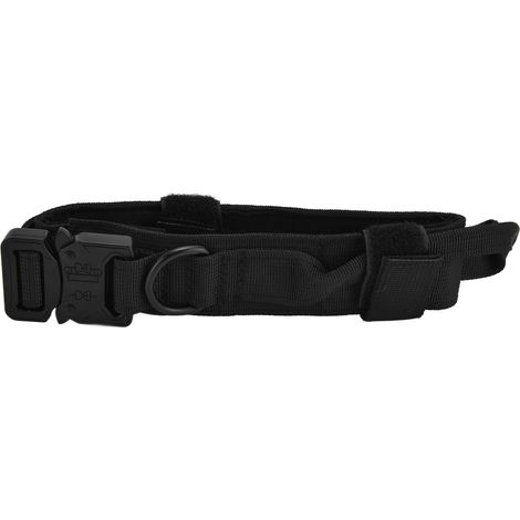 Collier de traction pour chien avec boucle, en nylon et fer, accessoire de dressage et de chasse pour animaux de compagnie, idéal pour les activités de plein air, noir, taille XL. (1/5)