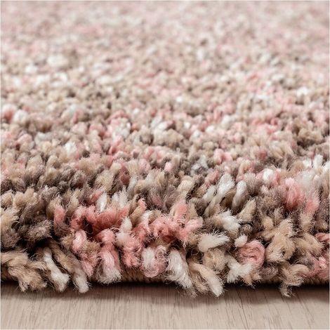 Tapis rond shaggy bicolore moderne Eve Rose Ø 80 (1/5)