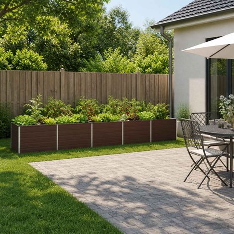 vidaXL Cama de Jardín Elevada Marrón 400 x 80 x 55 cm (1/4)