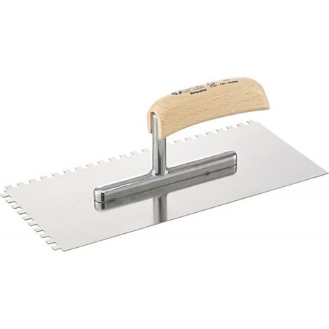 Llana de albañil 280x130 mm dentado 6x6mm acero inoxidable Fortis