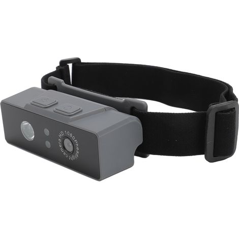 Lampe frontale LED avec caméra intégrée, capteur de gestes intelligent, bandeau élastique, grise. (1/5)