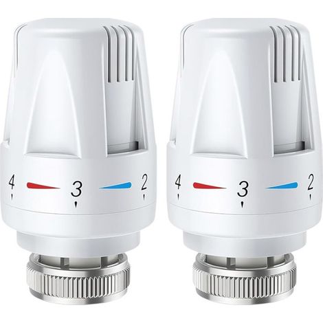 Tête thermostatique, 4 pièces tête de vanne de radiateur M30 x 1,5, vanne de radiateur thermostatique, vanne de régulation de température
