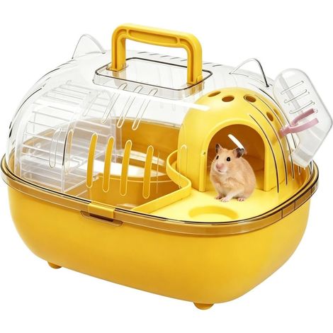 1 Sac de Transport pour Rongeurs, Matériau PP Transparent, Avec Bouteille d'Eau, Pour hamster Lapin Lézard (1/5)