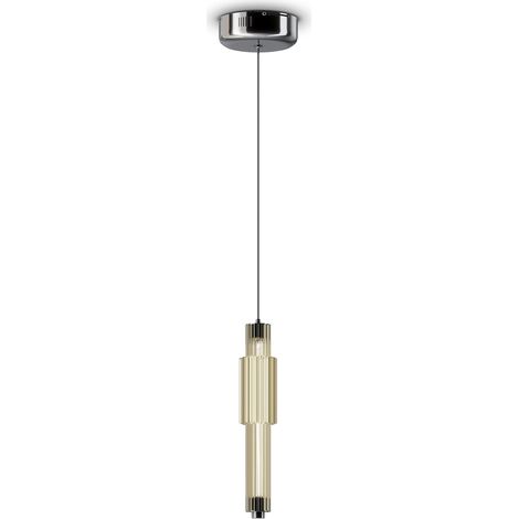 Suspension verre nervuré chrome Maytoni Verticale LED (1/3)