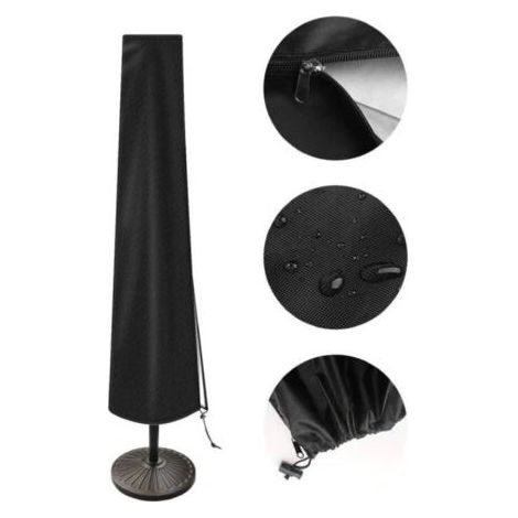Housse de parasol imperméable et anti-UV noire, 183 x 25 x 35 cm, pour parasol d'extérieur (1/5)