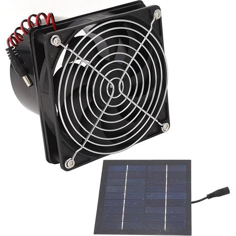 Ventilador extractor solar para exteriores DC5-12V 50W Ventilador extractor de aire solar Kit de ventilador con energía solar Kit de ventilador portátil con panel solar (1/5)