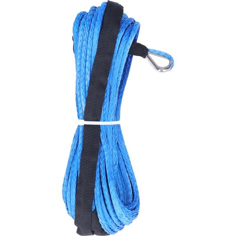 Câble de treuil pour remorque 6 mm x 15 m / 1/4 po x 50 pi, en nylon bleu résistant à l'usure, de rechange pour SUV, camions et UTV ARB. (1/5)