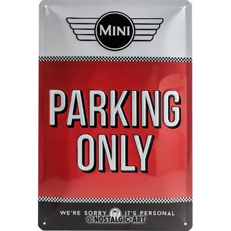 Nostalgic-Art Targa Vintage Mini – Parking Only Red – Idea Regalo per Amanti di Auto, in Metallo, Design Retro per Decorazione, 20 x 30 cm (1/4)