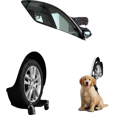 Carrello portatile con ruote, capacità di carico 3000 kg, design a 4 ruote, colore nero. (1/2)