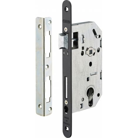 Thirard – Serrure monopoint encastrée 50mm – Têtière affleurante droite – Bouts ronds – Acier résistant à la corrosion – Certifiée NF