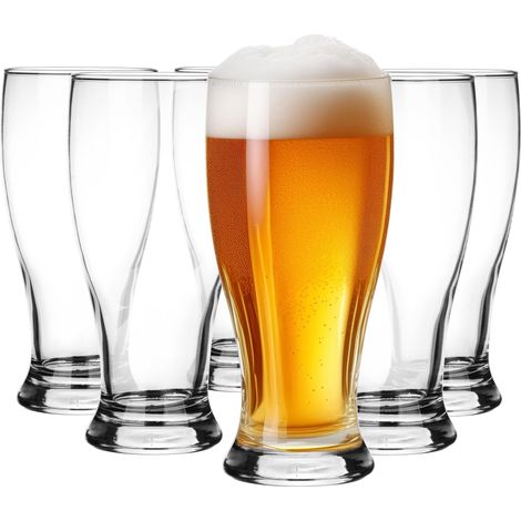 Lot de 6 verres à bière 500 ml - Verre à bière - Chope à bière - Passe au lave-vaisselle (1/5)