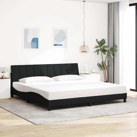 Estructura de cama sin colchón Hanko tela negro 200x200 cm vidaXL (1/5)