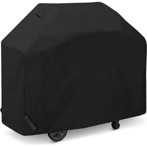AIDUCHO Housse De Barbecue Avec Sangles Latérales, Couverture De Gril Étanche, Coupe-Vent, Anti-Uv, Résistant À La Déchirure Tissu Oxford 600d Bache De Protection Pour Barbecue (147x61x122cm) - Noir (1/5)