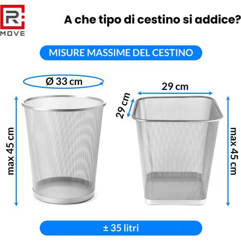 R Move Sacchi Rifiuti 50x60 Cm 35 Litri 6 Rotoli Da 20 Sacchi Blu Senza Manici (1/4)