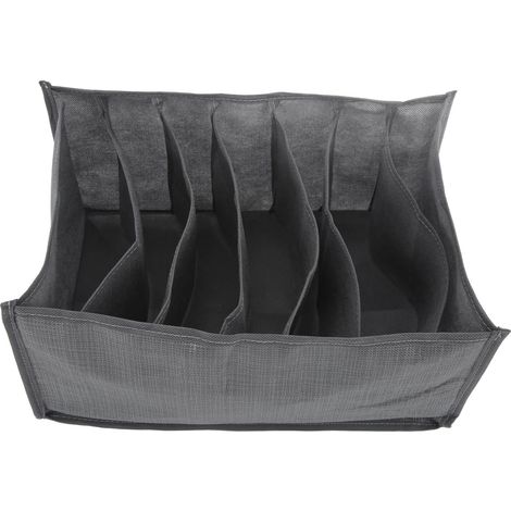 Organisateur de Vêtements 7 Cases Grande Capacité Empilable Tissu Inodore Gain de Place Rangement Gris 7 Compartiments (1/5)