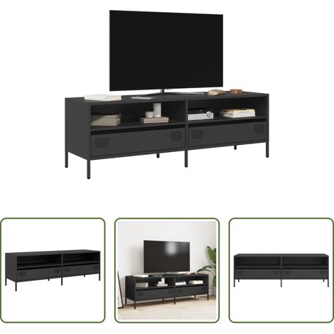vidaXL Kaltgewalzter Stahl - TV-Schrank Schwarz 135x39x43,5 cm Kaltgewalzter Stahl (1/5)
