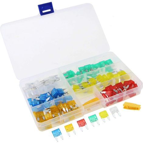 Lot de 120 fusibles plats - À mini-lame - Pour voiture - 5, 10, 15, 20, 25, 30 A (1/5)