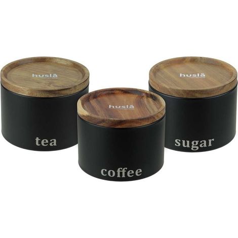 Set di contenitori da cucina neri Husla 73949 (1/2)