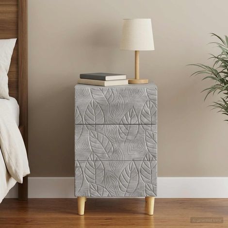 vidaXL Comodino Grigio Cemento 43 x 39,5 x 66,5 cm (1/5)